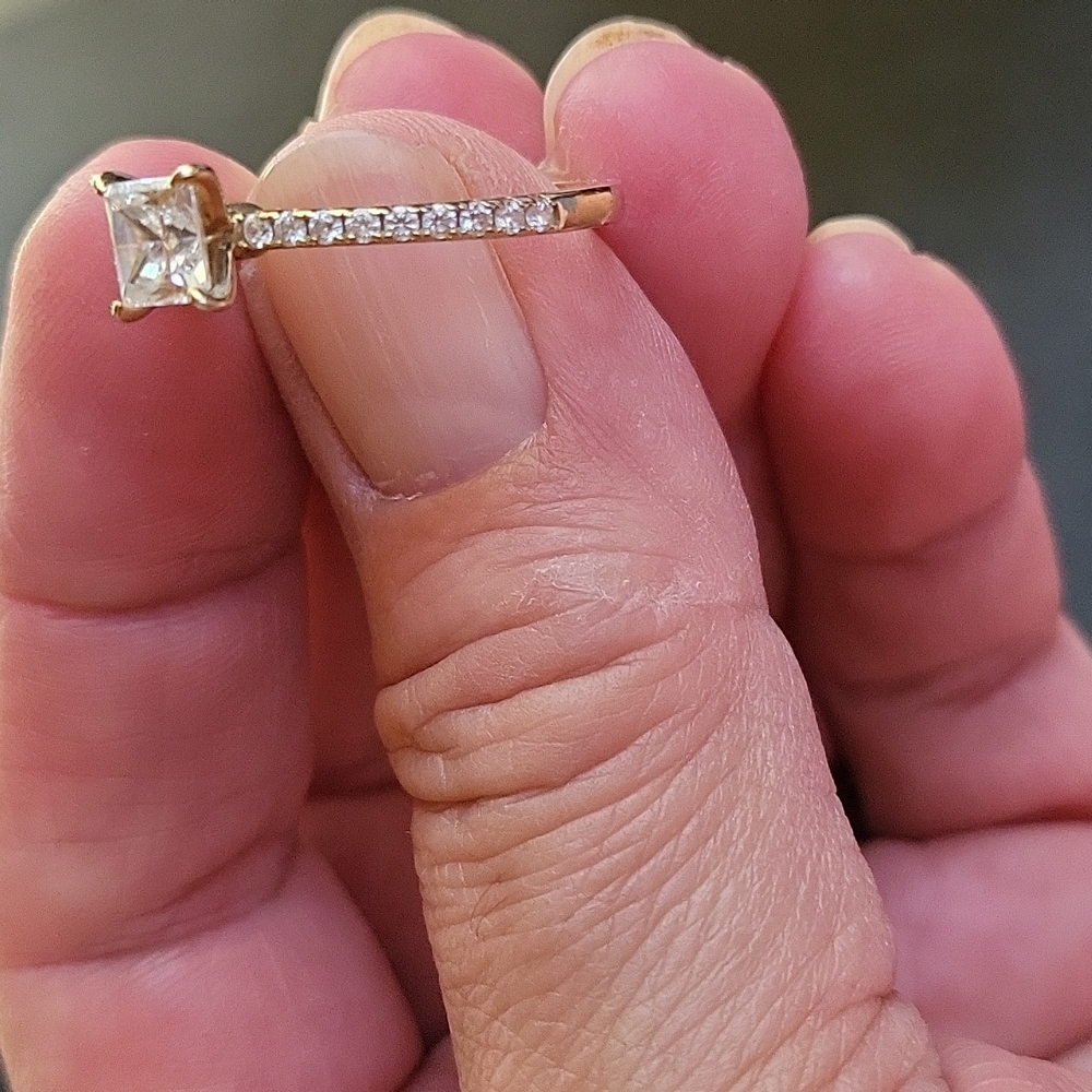 Simulated Princess Cut Diamond Ring - image 2